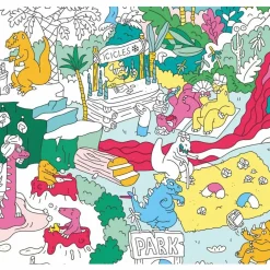 Omy Poster géant à colorier Dinos Blanc