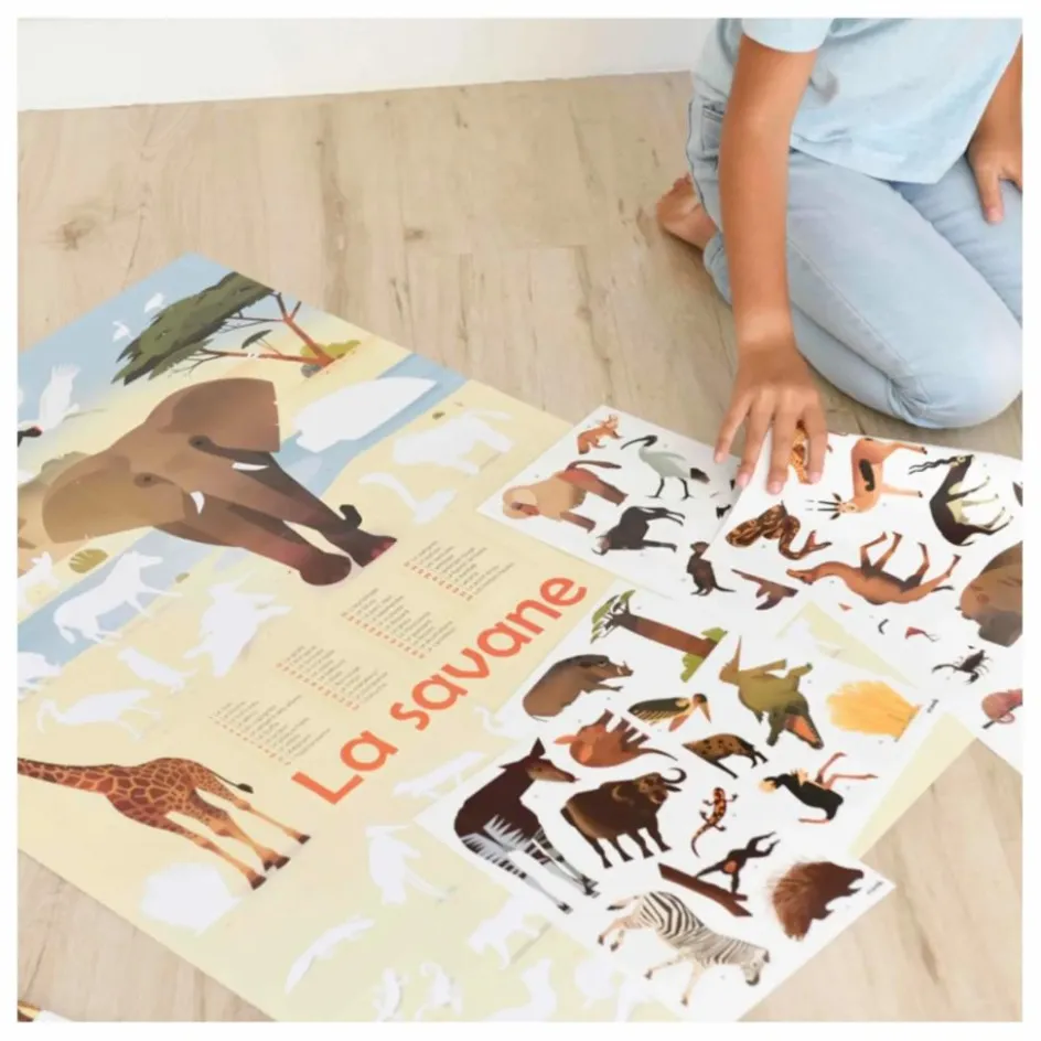 Best Poppik Poster sticker Savane Multicolore
