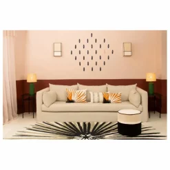Discount Maison Sarah Lavoine Pouf Léo en velours | Beige