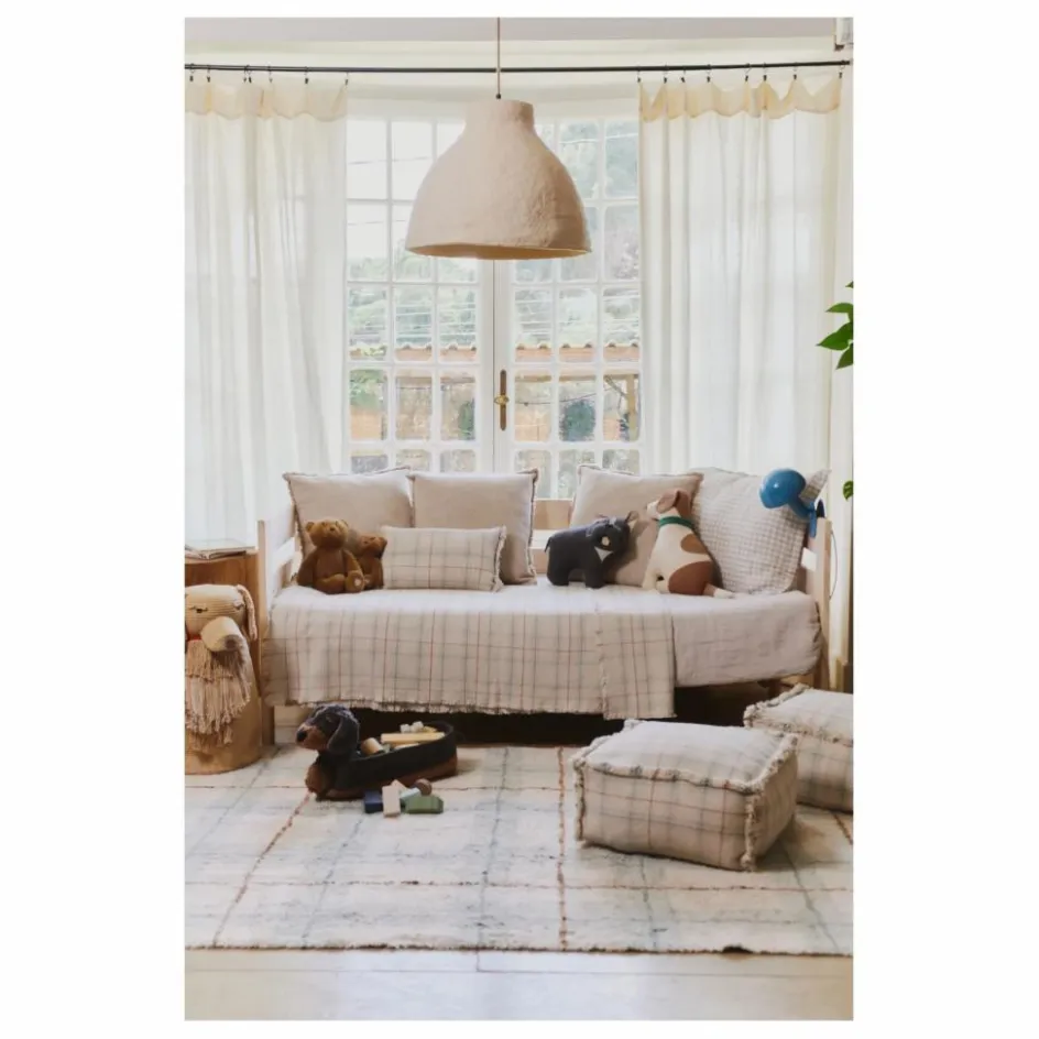 Lorena Canals Pouf Tartan | Bleu Glacier