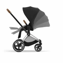 Clearance Cybex Poussette évolutive Priam châssis chrome | Noir