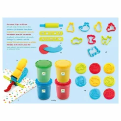 Outlet Djeco Pâte à modeler 4 pots et 21 outils Multicolore