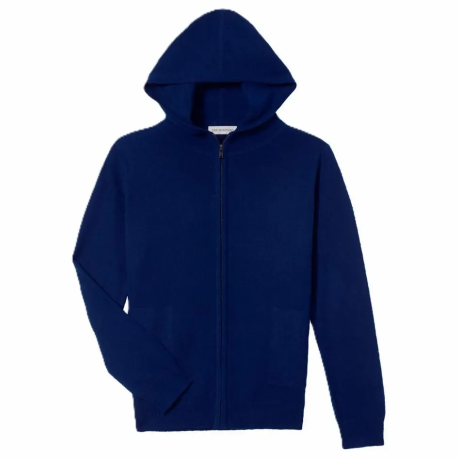 Bompard Pull à Capuche Cachemire | Bleu marine