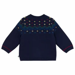 Outlet Petit Bateau Pull Bords-Côtes Jacquard Laine | Bleu nuit
