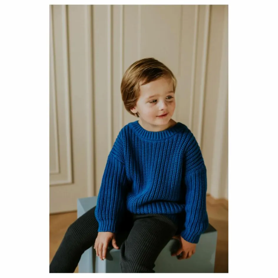 New Yuki Pull Chunky Coton Bio | Bleu roi