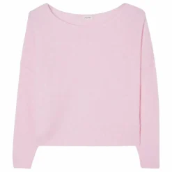 Clearance American Vintage Pull Col Bateau Damsville Laine | Rose chiné