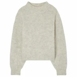 New American Vintage Pull Col Montant East Alpaga | Ecru chiné