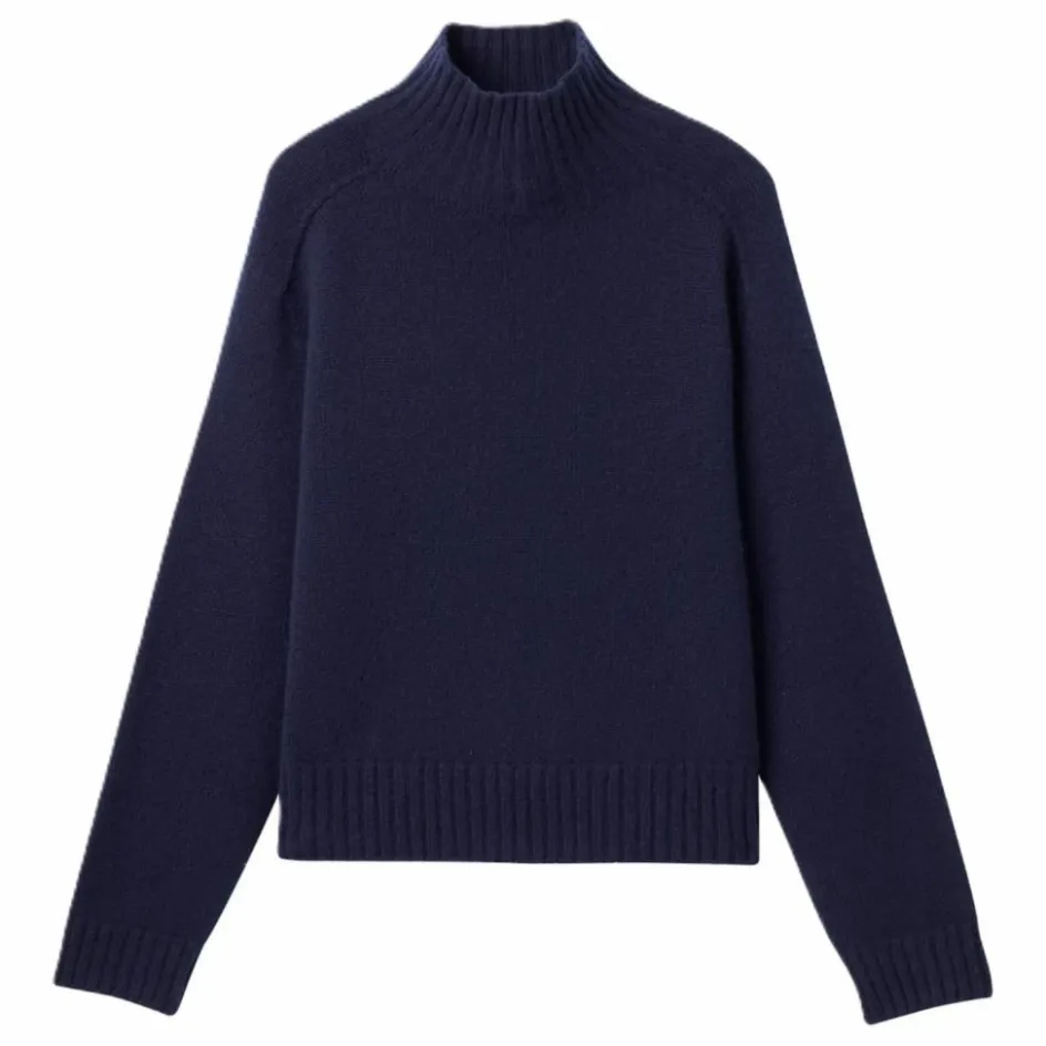 Bompard Pull Col Montant Manches Marteau Cachemire ||Femme Pulls, Gilets