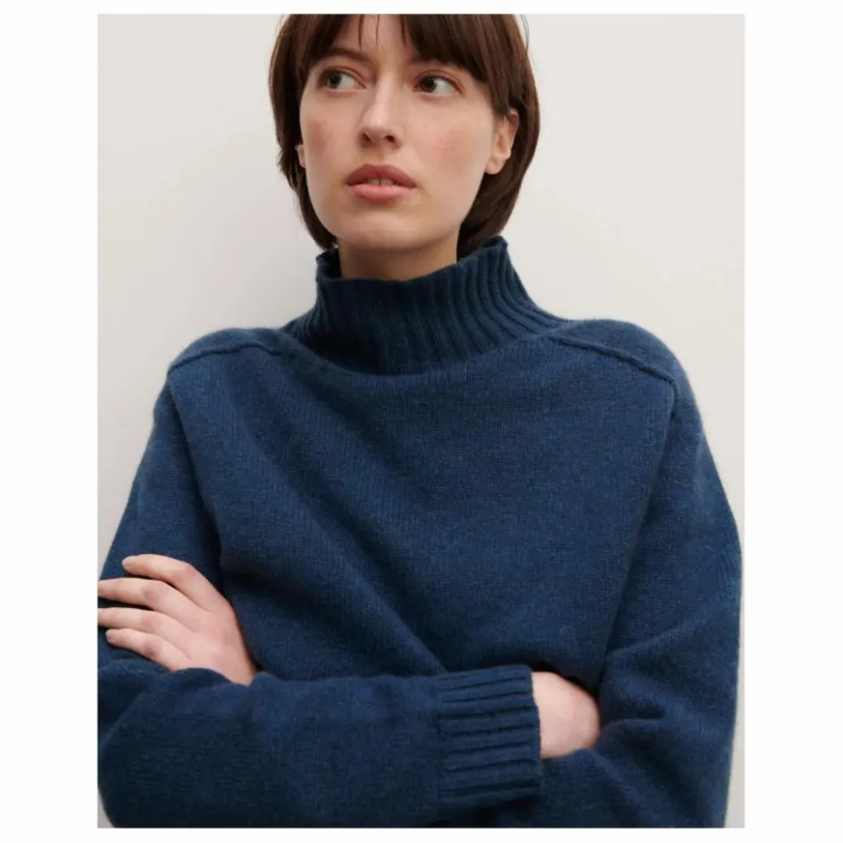 Bompard Pull Col Montant Manches Marteau Cachemire ||Femme Pulls, Gilets