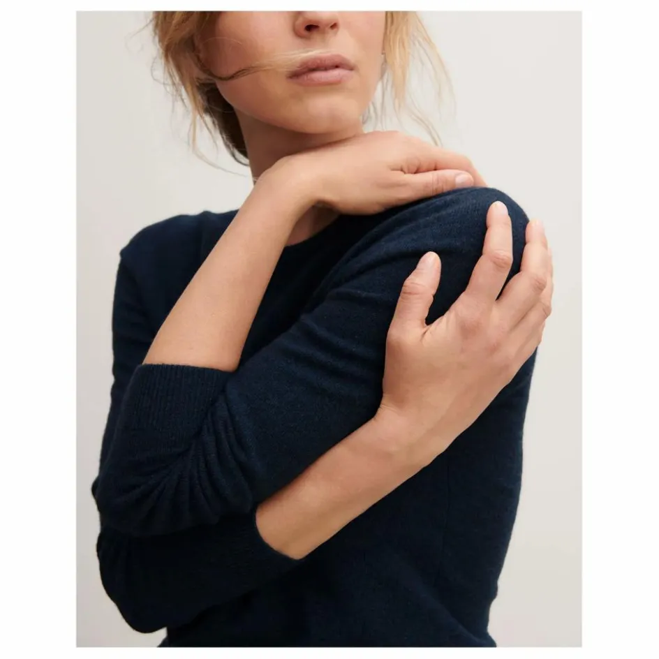 New Bompard Pull Col Rond Classique Cachemire | Bleu marine