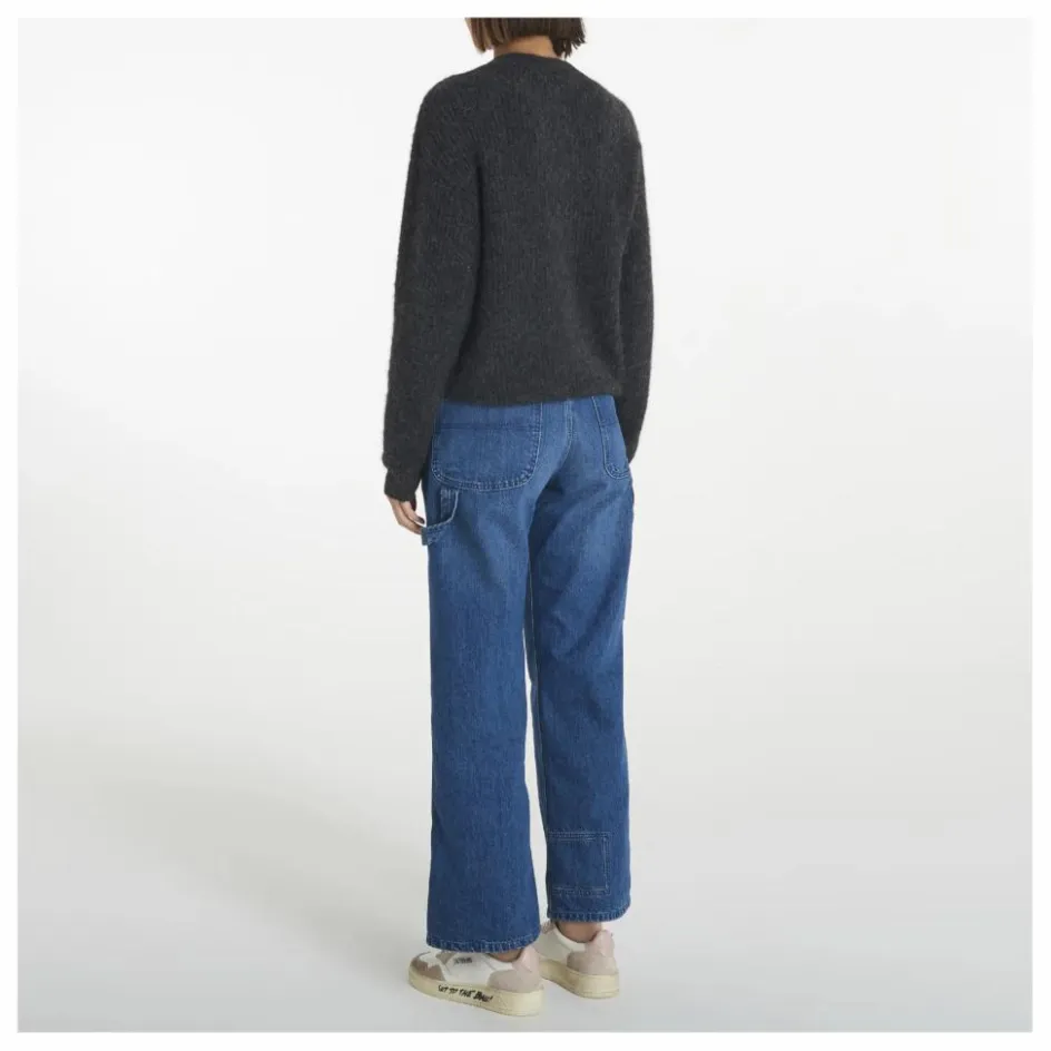 Online American Vintage Pull Col Rond East Alpaga | Gris anthracite chiné