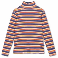 Online Repose AMS Pull Col Roulé Rayé Coton Bio | Violet
