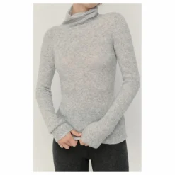 Sale American Vintage Pull Col Roulé Razpark Laine | Gris clair