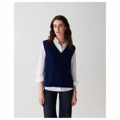 Bompard Pull Col V Sans Manches Ample Cachemire ||Femme Pulls, Gilets