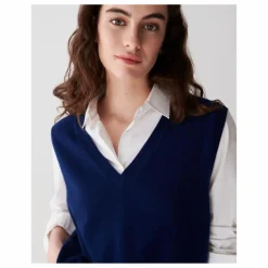 Bompard Pull Col V Sans Manches Ample Cachemire ||Femme Pulls, Gilets
