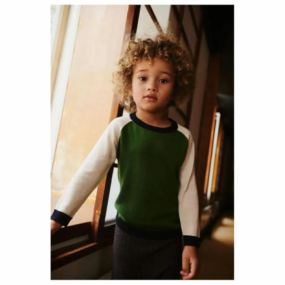 Pull Colorblock Maille Fine Laine de Mérinos | Enfant Pulls, Gilets