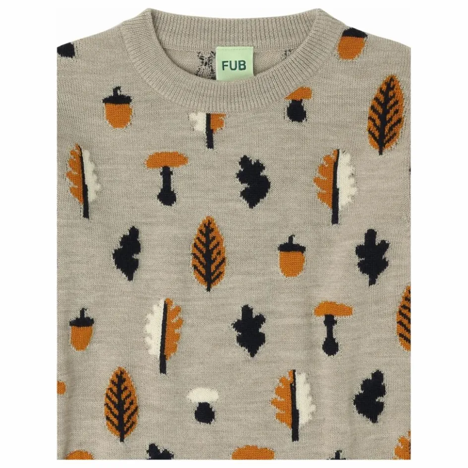Outlet FUB Pull Jaquard Laine de Mérinos | Beige chiné