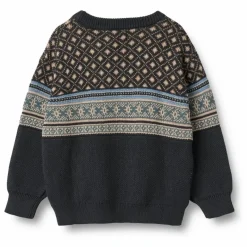 Sale Wheat Pull Julius Jacquard Coton Bio | Bleu marine
