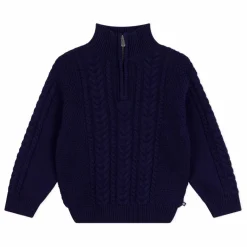 Hot Petit Bateau Pull Maille Torsadée Coton Bio | Bleu marine