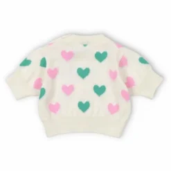 the new society Pulls, Gilets*Pull Manches Courtes Cœurs Oia Baby Coton Bio |