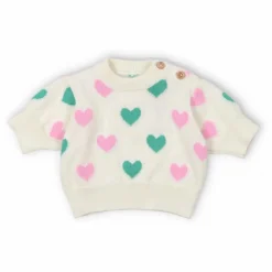 the new society Pull Manches Courtes Cœurs Oia Coton Bio ||Enfant Pulls, Gilets|Pulls, Gilets