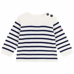 Petit Bateau Pulls, Gilets*Pull Marinière Logo Laine |