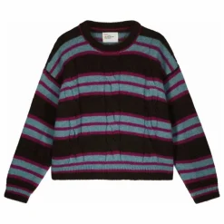 Sale Leon & Harper Pull Moove Rayé Super Kid Mohair | Marron