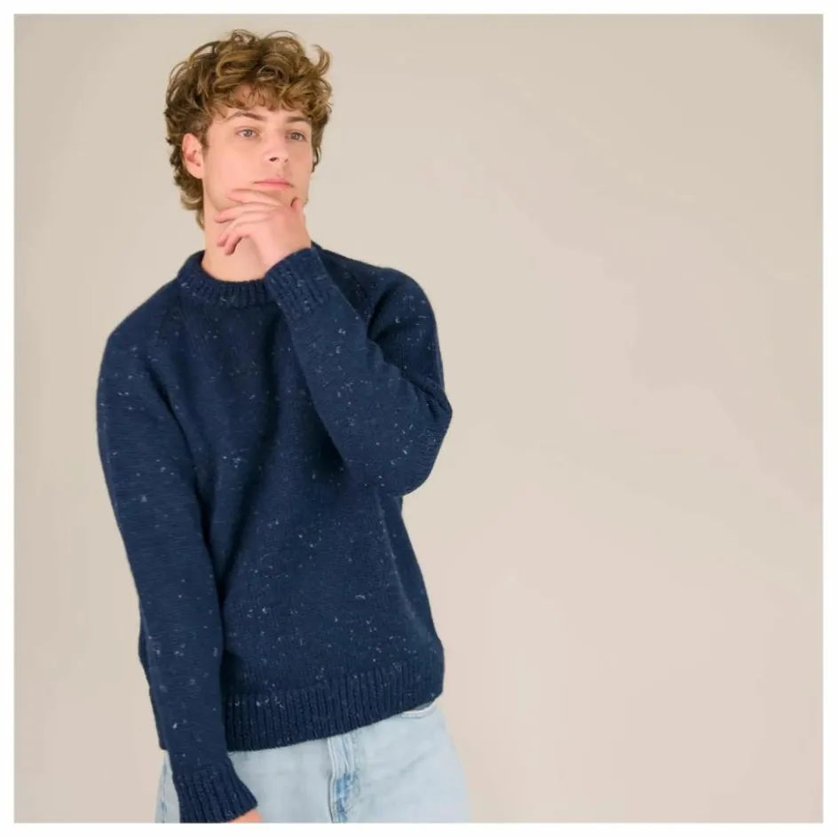 Online Origin Knitwear Pull Raglan Chunky Laine | Bleu foncé