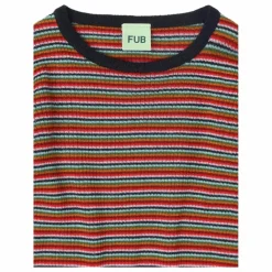 Discount FUB Pull Rayé Maille Fine Laine de Mérinos | Rouge