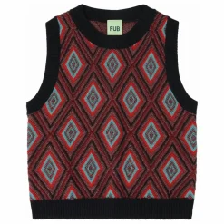 FUB Pull Sans Manches Arlequin Laine de Mérinos ||Enfant Pulls, Gilets|Pulls, Gilets