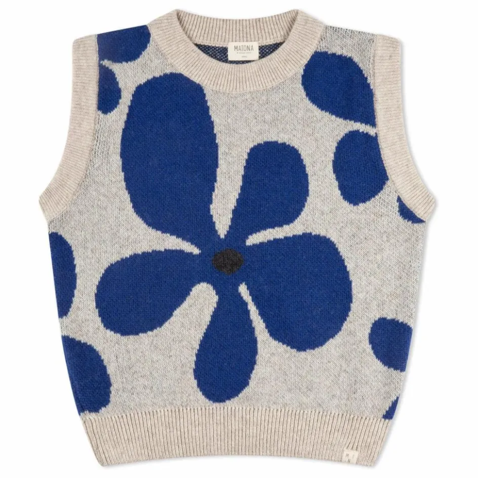 Matona Pull Sans Manches Fleurs Laine ||Femme Pulls, Gilets