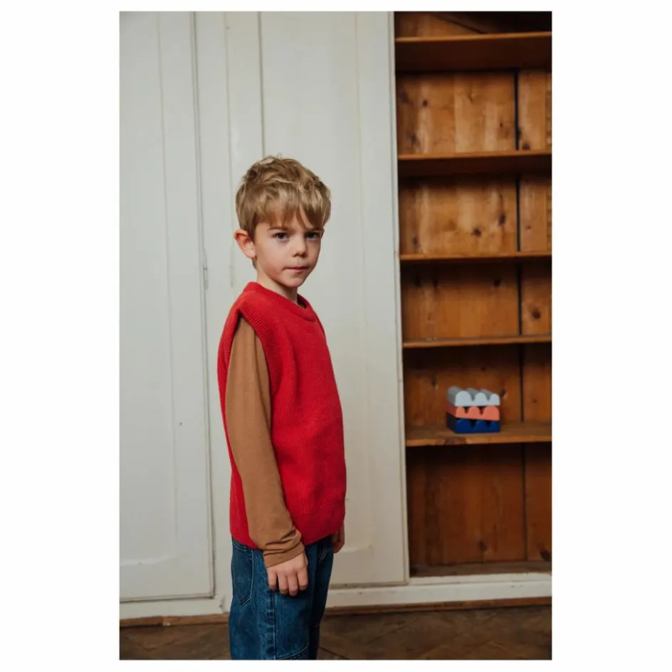 Matona Pull Sans Manches Laine | Rouge