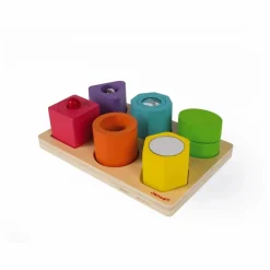 Janod Puzzle 6 cubes sensoriels en bois| Jouets D'Éveil|Jouets D'Éveil