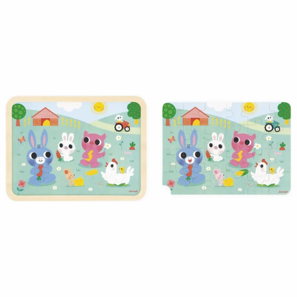Janod Puzzle à la ferme - 24 pièces| Puzzles|Jeux Éducatifs