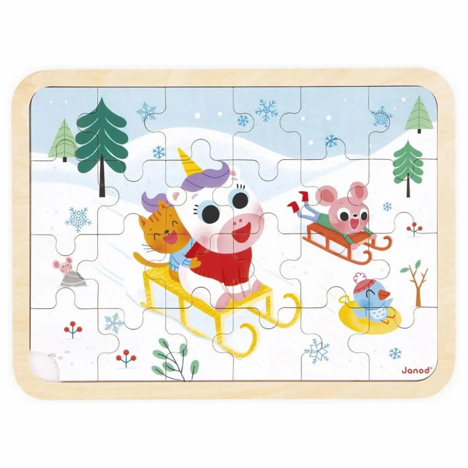 Clearance Janod Puzzle à la montagne - 24 pièces Blanc