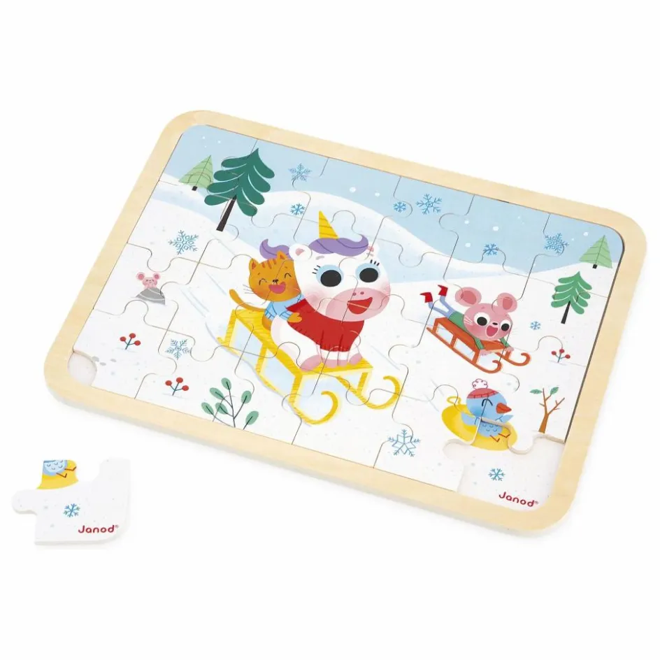 Clearance Janod Puzzle à la montagne - 24 pièces Blanc