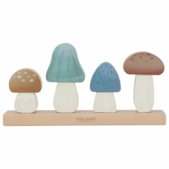 Little Dutch Puzzle champignons à empiler en bois FSC - Forest Friends| Jouets D'Éveil|Jouets D'Éveil