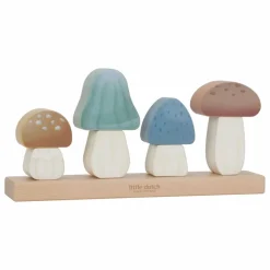 Little Dutch Puzzle champignons à empiler en bois FSC - Forest Friends| Jouets D'Éveil|Jouets D'Éveil