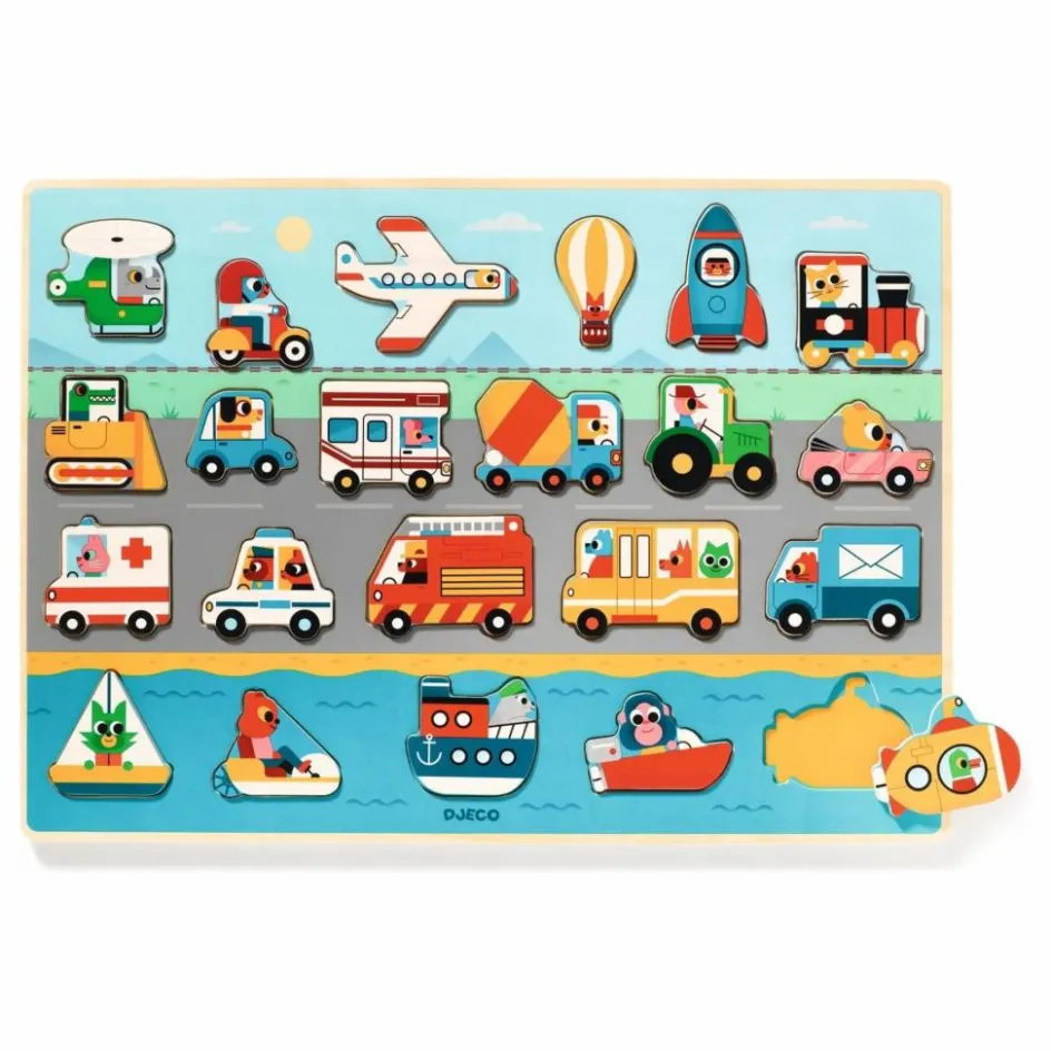 Djeco Jouets D'Éveil|Jouets D'Éveil*Puzzle en bois Vroum