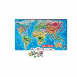 Janod Puzzle magnétique - Monde Multicolore