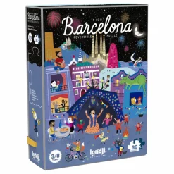 New Londji Puzzle recto verso Nuit Jour Barcelona Multicolore