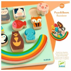 New Djeco Puzzle relief Boom Rainbow Multicolore