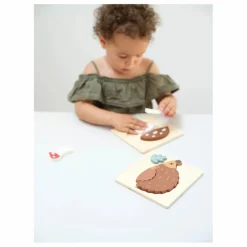 Online Fabelab Puzzles en bois Hérisson et champignon - Set de 2 Multicolore