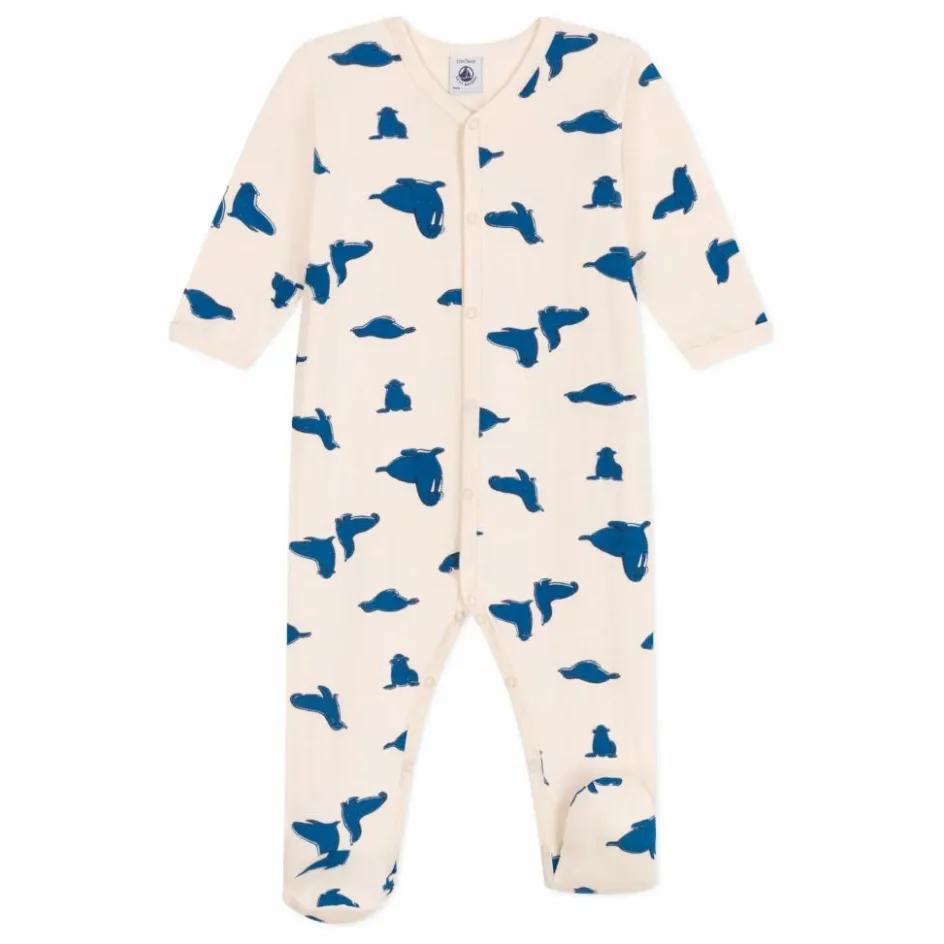 Online Petit Bateau Pyjama à Pieds Berry Coton Bio | Crème