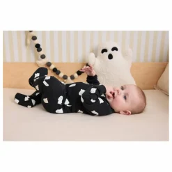 Clearance Petit Lem Pyjama Avec Pieds Fantômes Phosphorescents Coton Bio | Noir