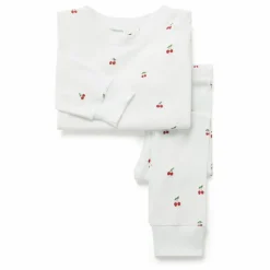 Online Sleepy Doe Pyjama Cerises Coton Bio | Blanc