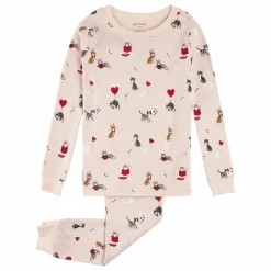 Clearance Petit Lem Pyjama Chats Coton Bio | Rose