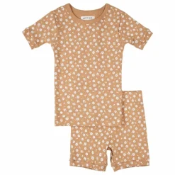 Outlet Petit Lem Pyjama Côtelé Fleuri Coton Bio | Naturel