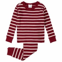 Discount Petit Lem Pyjama Côtelé Rayé Coton Bio | Rouge