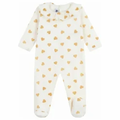Petit Bateau Pyjamas, Sous-Vêtements|Pyjamas Et Bodies*Pyjama Dors Bien Col Cœurs Pailletés Coton Bio |